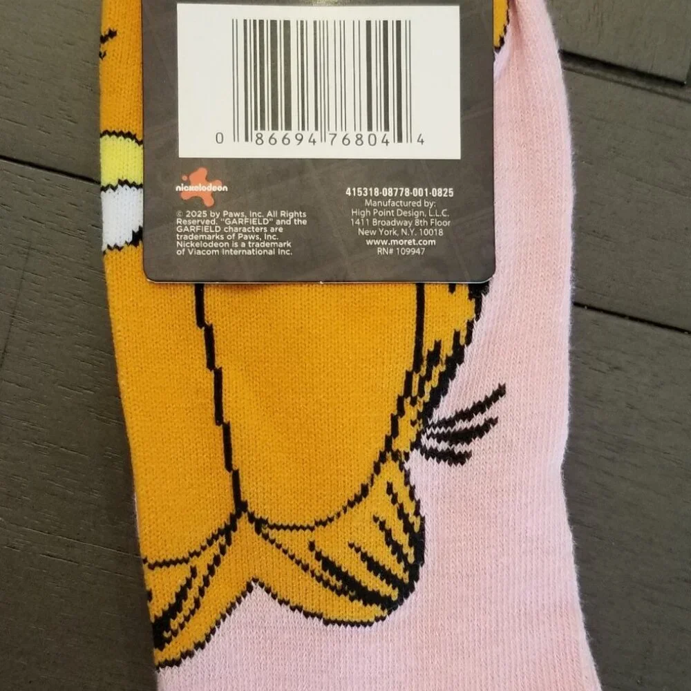 Nickelodeon Garfield  2-Pair Adult Novelty Crew Socks
